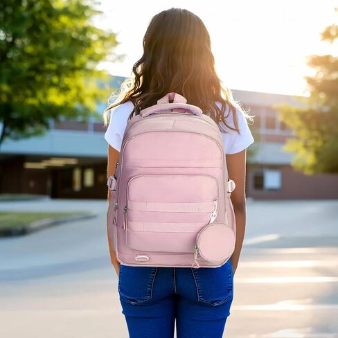 Cute Backpack for Teen Girls Boys, Aesthetic Laptop Bookbag for College High Middle School Student Women, Pink in Kuwait