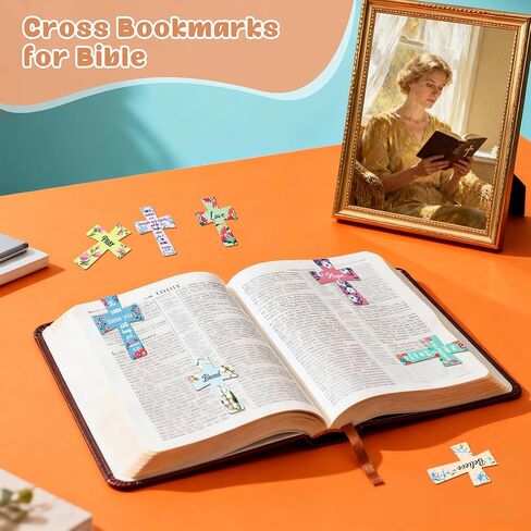 إشارات مرجعية متقاطعة مغناطيسية مع آيات الكتاب المقدس، مجموعة 48 قطعة من الإشارات المرجعية المسيحية - إشارات مرجعية مغناطيسية دينية ملهمة لدراسة الكتاب المقدس، الكنيسة، عيد الفصح وهدايا عيد الأم in Saudi Arabia