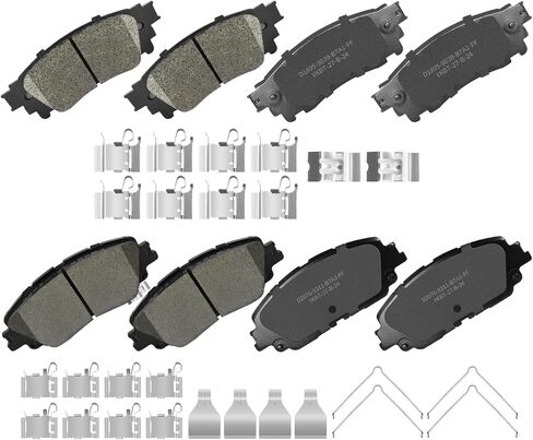 Front Rear Ceramic Brake Pads with Hardware Fit for Toyota Camry 2018-2024, Corolla 2022 2023, RAV4, Avalon, Venza, C-HR 2019-2023, Lexus ES250, ES300h, ES350, UX200, UX250h 2019-2023 in Kuwait