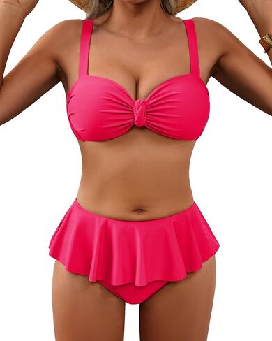 XUNYU عالية الخصر بيكيني مجموعات للنساء كشكش المايوه مع تنورة قطعتين ثوب السباحة مثلث ملابس السباحة لطيف 2026 in Kuwait