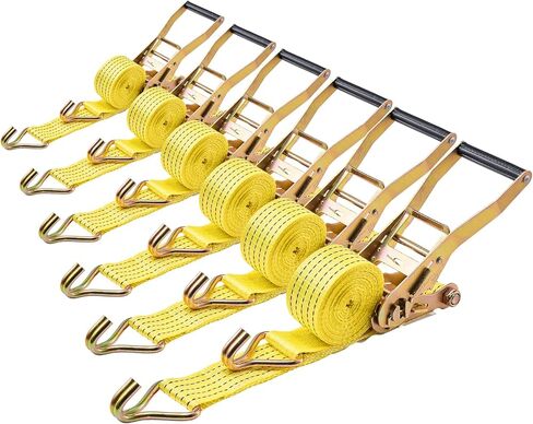 VEVOR 6 عبوات من أشرطة السقاطة مقاس 2 × 15 بوصة مع خطاف J مزدوج، قوة كسر 5000 رطل، حقيبة حمل، ربط للأسفل للتحرك، المقطورات، الدراجات النارية، قوارب الكاياك، سقف السيارة in Saudi Arabia