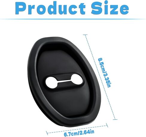 Car Silicone Door Latch Protective Cover, Universal Silent Shock Pads Ventilation Doors Locks Guard Stopper Set (Black) in Saudi Arabia