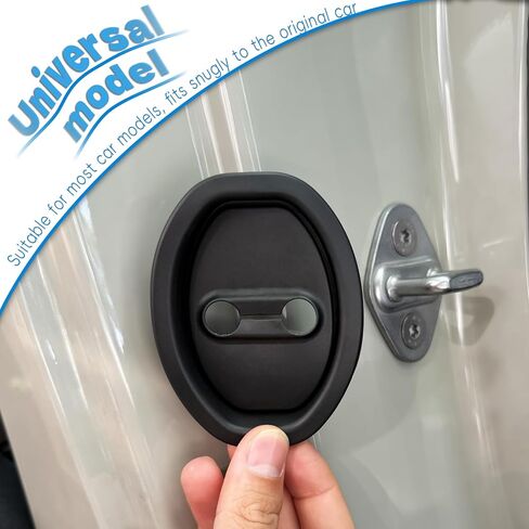 Car Silicone Door Latch Protective Cover, Universal Silent Shock Pads Ventilation Doors Locks Guard Stopper Set (Black) in Saudi Arabia