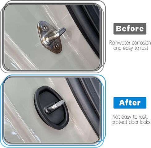 Car Silicone Door Latch Protective Cover, Universal Silent Shock Pads Ventilation Doors Locks Guard Stopper Set (Black) in Saudi Arabia