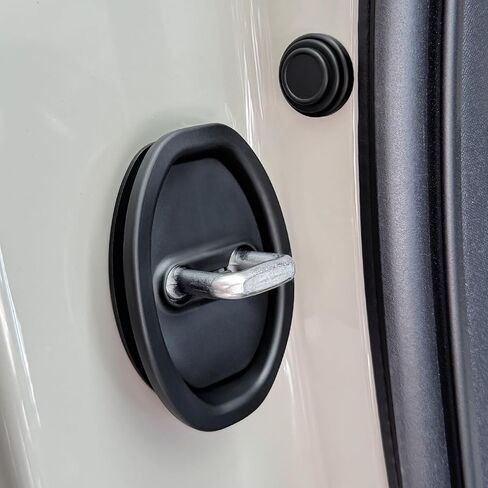 Car Silicone Door Latch Protective Cover, Universal Silent Shock Pads Ventilation Doors Locks Guard Stopper Set (Black) in Saudi Arabia