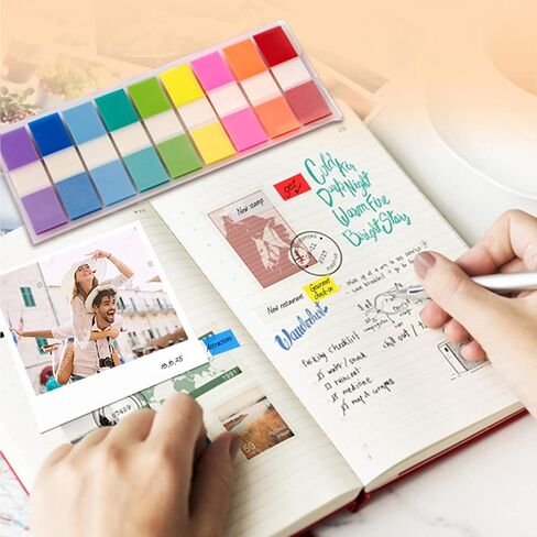 360 Pcs Transparent Sticky Tabs Page Flags & Index Tabs - Sticky Markers for Notebooks, Books, File Organizer in Saudi Arabia