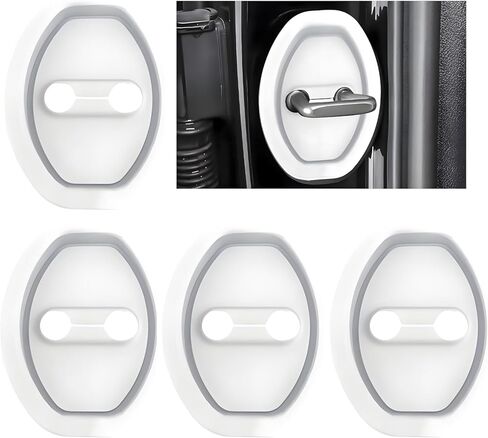 4PCS Door Latch Lock Cover for VW Atlas 2018-2025 2026 Silicone Door Latch Guard Protects Protector Vehicle Doors Locks Guard Car Interior Accessories,Black in Kuwait
