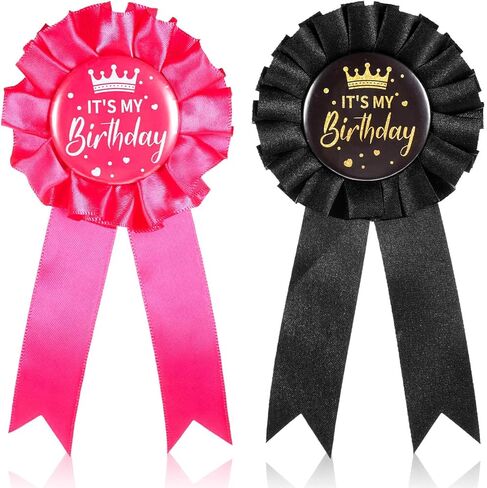 2 Pcs IT'S MY Birthday Pin Birthday Button Birthday Queen Ribbon Buttons Badge Pins for Women Men Happy Birthday Pin Celebration Accessory for Party Birthday Decoration in Saudi Arabia
