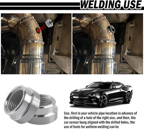 4 قطع M18x1.5 مستشعر السيارة، 304 الفولاذ المقاوم للصدأ مستشعر السيارات مع تصميم متدرج لأنابيب عادم السيارات، مستشعرات السيارة الملحومة ملحقات السيارة in Saudi Arabia