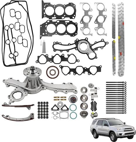 1GR-FE Head Gasket Set 4.0 with Timing Chain Kit & Water Pump Fit for Toyota 4Runner Tacoma Tundra FJ Cruiser 2003-2015 DOHC 1GRFE Replaces 1610009471 170-3940 in Kuwait