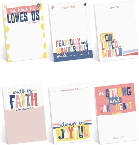 Gotcha Covered Notebooks Empowering Christian Sticky Note Assortment / 3" x 4" Religious Sticky Note Set / 50 Sheets Per Pad/Set Of 6 Colorful Encouragement Pads/Made In The USA in Saudi Arabia