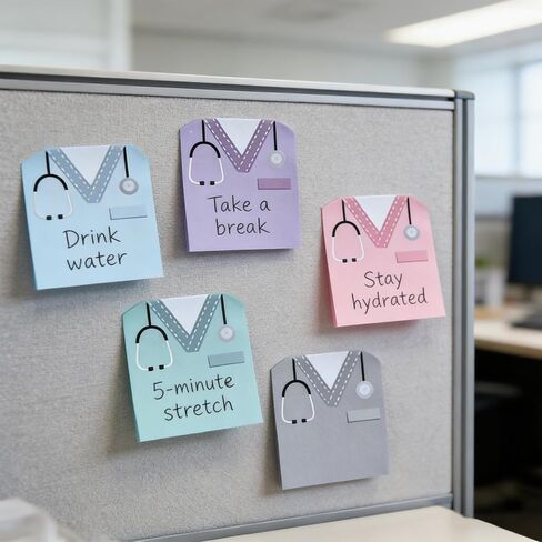 Nurse's Uniform-Shaped Sticky Notes - 10-Pack Assorted Colors Self-Adhesive Memo Pads for Nursing Essentials, 200 Sheets Medical Themed Memo Pad, Personality Stationery in Kuwait