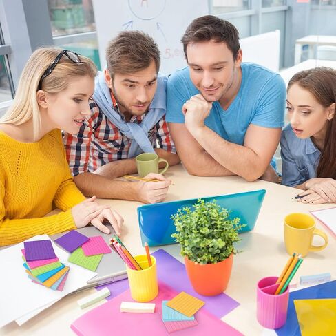 64 Pads Pop Up Sticky Notes Accordion Sticky Notes 3x3 Refills Lined 8 Bright Color Post Stickies Bulk Sticky Note with Lines Colorful Popup Notes for Dispenser, Home, Office, School, Meeting, Work in Kuwait