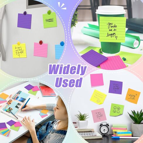 64 Pads Pop Up Sticky Notes Accordion Sticky Notes 3x3 Refills Lined 8 Bright Color Post Stickies Bulk Sticky Note with Lines Colorful Popup Notes for Dispenser, Home, Office, School, Meeting, Work in Kuwait