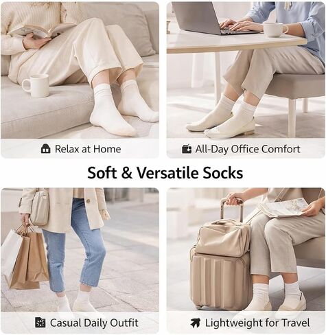 6 قطع من الجوارب النسائية القطنية الرفيعة للغاية، جوارب بنطال ذات مقدمة ناعمة، قابلة للتنفس (يناسب مقاس الولايات المتحدة 5-10) in Kuwait