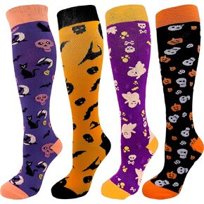 4 Pair Holiday Design Compression Socks 15-20 mmHg Moderate/Medium Compression Socks