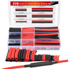 Nilight 270 pcs 3:1 Dual Wall Adhesive Heat Shrink Tubing kit, 6 Sizes(Dia): 1/16", 3/32", 1/8", 3/16", 1/4", Best Cable Sleeve Tube Assortment , 2 Years Warranty