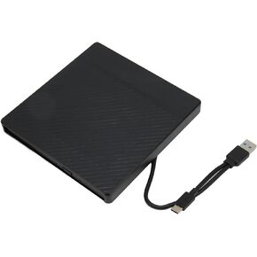 External CD DVD Drive, USB3.0 Type A Type C CD DVD RW Rewriter Burner for Laptop, Desktop, Portable USB3.0 External CD ROM Rewriter Compatible with Win 10/XP/8/7/Vista OS X, for Li