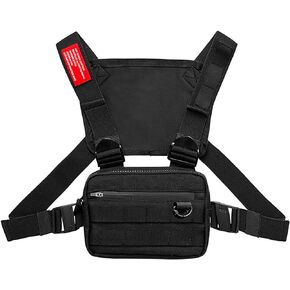 DIOTSR Running Chest Pack, Lightweight Chest Bag for Workout, Running Tactical Backpack with Extra Phone Holder