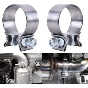 2.25 inch Narrow Exhaust Band Seal Clamp Muffler Flex Pipes Exhaust Manifold Repair Clamp Stainless Steel (1 Pack 2.25'')