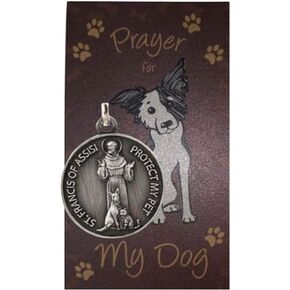Westmon Works St Francis Medal for Dogs Collar Pendant with Saint Pet Prayer Card