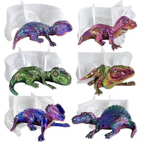 RESINWORLD Set of 6 Pieces 3D Dinosaur Silicone Molds, Dino Baby Resin Mold, Cute Animal Dinosaur Mold for Resin Plaster Clay Casting