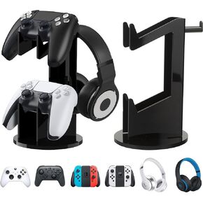 Game Controller Stand Universal Holder for Headset 2 Tier Controller Stand for Xbox ONE PS4 PS5 Xbox Headphone Stand Acrylic Gamepad Holder