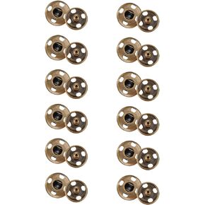 Meikeer 100 Sets Sew on Snaps Sewing Snaps for Fabric Metal Snaps Fasteners Press Studs Buttons for Sewing, Bronze (Bronze 10mm)