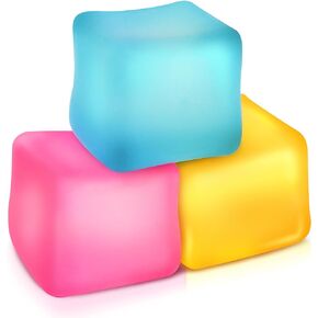 Fidget Toys Stress Cube: Squishy Fidget Toys for Kids Adults, High Density Gel Filled Squeeze Toys, Fidgets for Classroom, Gift Christmas Ideal for Stocking Stuffers for Kids, Pack of 3