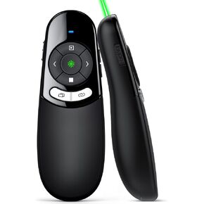 Physical and Digital Pointer Presentation Clicker for Powerpoint Presentations,2 in 1 USB A and USB C Wireless Presenter Remote with Highlighting Magnifier for LED LCD Screen