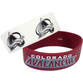 NHL Colorado Avalanche Silicone Rubber Bracelet, Set of 2