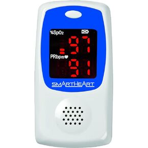 SmartHeart Talking Pulse Oximeter | Audible Result Announcement | Blood Oxygen Saturation | Complete System Monitor Lanyard and Batteries | Portable Spot-Check Monitoring