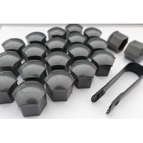 22-Piece Premium Tesla Model S 3 X Y Lug Nut Caps/Bolt Covers with Removal Tool (Gray Gunmetal Finish)