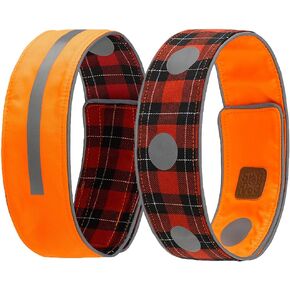 SPOT THE DOG! Reflective Dog Collar - Adjustable Pet Collars, Safe, Durable, Comfortable Dog Walking Accessories for Medium Dog, Hunting Dog, Puppy, Boy, Girl Dog Collars (Blaze Orange, Red Plaid, M)