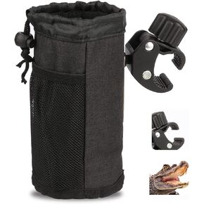 SINGARO Water Bottle Holder for Bike,Cup Holder for Stroller Electric Scooter Golf Cart, Universal Drink Holder Accessories UTV/ATV, with Oxford Fabric Mesh Net Pocket and Cord Lock