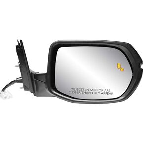 Fit System Passenger Side Mirror for HONDA CR-V EX, EX-L, testured black w/PTM cover, w/turn signal, w/BSDS, foldaway, w/o camera, HP, 63071H