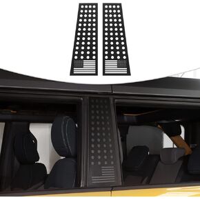 for Ford Bronco Outside Mirror Center Panel Decoration Panel Cover Compatible with Ford Bronco 2021 2022 2023 2024(Aluminum Alloy,2pcs/Set,USA Flag Pattern,4Doors)