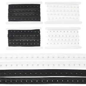 BENECREAT 10 Yards Single Hook and Eye Tape Trim, 2 Colors Polyester Bra Extender for Corset Bra Sewing Quilting Renaissance Dance Corset Bridal Apparel Home Decoration (Black White)