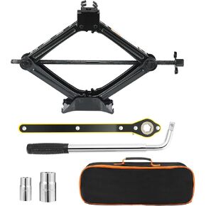 2 Tons (4409 lbs) Scissor Car Jack Kit, Universal Car Emergency Kit with Lug Wrench & Ratchet, Portable Tire Change Kit Perfect for Auto, SUV, MPV Tire Changes & Repairs, Heavy Duty Material in Saudi Arabia