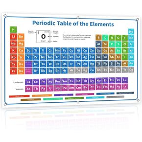 Bigtime Signs Periodic Table With Real Elements Inside | 2022 White XL 54"x35" Chemistry Periodic Table of Elements Poster - Periodic Table Poster - Science Posters Periodic Table (All 118 Elements)