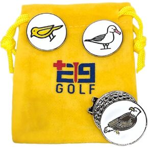 Fore The Birds - مشبك قبعة مغناطيسي مع 3 علامات كروية قابلة للإزالة وقابلة للتبديل، طائر، زخارف نسر القطرس، حقيبة تخزين برباط، عملات معدنية متينة مقاس 1 بوصة in Kuwait