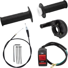 Mini Bike Throttle Cable Kit 7/8'' Handle Grips Assembly for Coleman CT200U CT200U-EX BT200X Baja Warrior MB165 MB200 212cc 196cc 6.5hp Mini Bike Go Kart Pit Dirt Bike Parts