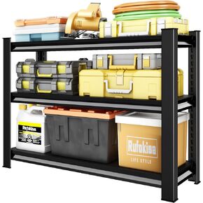 40" W Garage Shelving Heavy Duty，1500LBS Loads Adjustable Garage Storage Shelves,3-Tier Metal Storage Racks and Shelving Units, Utility Rack Shelves,40"W x 18"D x 36"H,Black