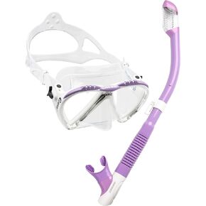 Cressi Adult Snorkeling Set | Mask & Snorkel | Premium Comfortable Silicone Mask | Dry Top Snorkel | Designed in Italy
