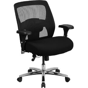 Flash Furniture HERCULES Series 24/7 Intensive Use Big & Tall 500 lb. Rated Black Mesh Executive Ergonomic Office Chair with Ratchet Back