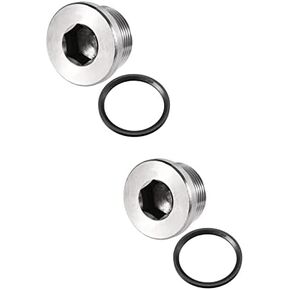 Olivia & Oliver 2pcs Stainless Steel Inner Hex Head Pipe Fitting Plug Bung M18x1.5 Thread