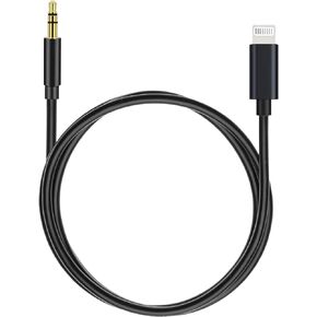 [Apple MFi Certified] Aux Cord, 3.3ft Lightning to 3.5 mm AUX Cable for Car Stereo Audio Cable Compatible with iPhone 14/13/12/11/XS/XR/X/8/7 for Car Home Stereo, Speaker, Headphone (White)