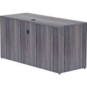 Lorell Essential Credenza Shell, 60" x 24" x 29.5", Laminate Top, Weathered Charcoal Top
