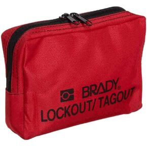 Brady 51172 Nylon Lockout Belt Pouch, Legend " Lockout / Tagout", Red