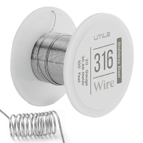 316 Stainless Steel Wire 24 Guage 0.5 mm 100ft / 33 Yards Stainless Steel Tie Wire Sculpture Bailing Metal Bendable Wire Sculpting Thin Silver for Jewelry Craft Florist Making Wire Frame